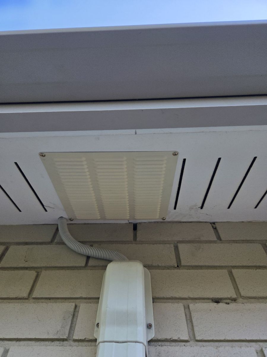 The eave closed in with a new vent cover